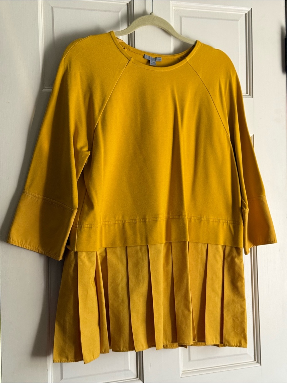 COS Mustard Yellow Pleated Hem women’s tunic size S